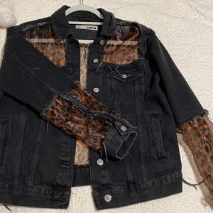 Denim jacket with cut outs